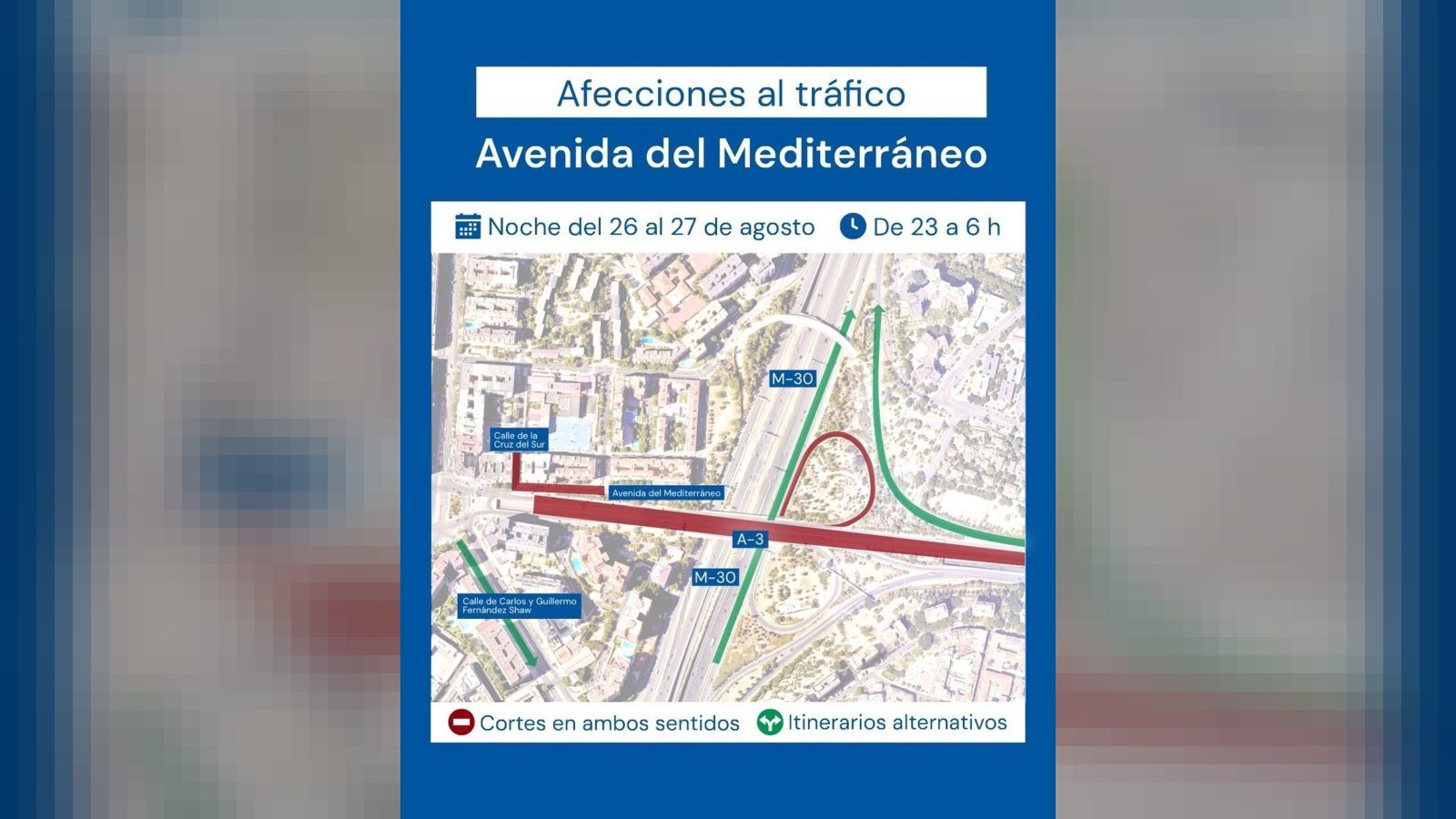 La A-3 cortada por obras de ampliación de la Línea 11 de Metro La A-3 cortada por obras de ampliación de la Línea 11 de Metro