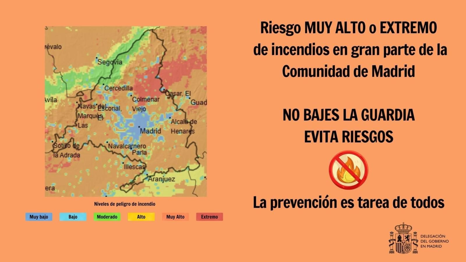 El calor da un respiro a Madrid, pero persiste el riesgo extremo de incendios