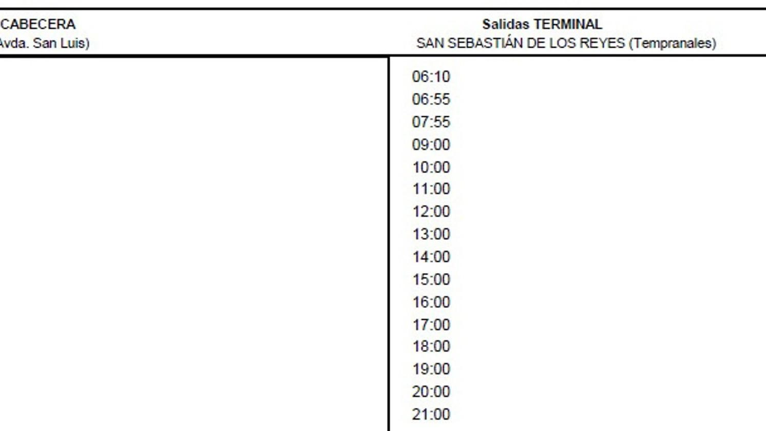 San Sebastián de los Reyes mejora los horarios de la línea 158