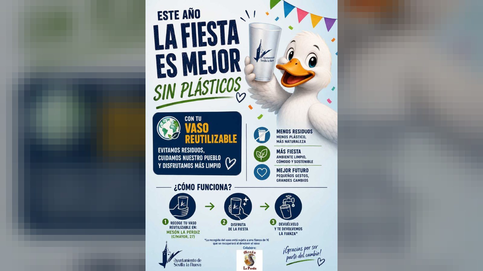 Sevilla la Nueva lanza vasos reutilizables en sus fiestas Sevilla la Nueva lanza vasos reutilizables en sus fiestas