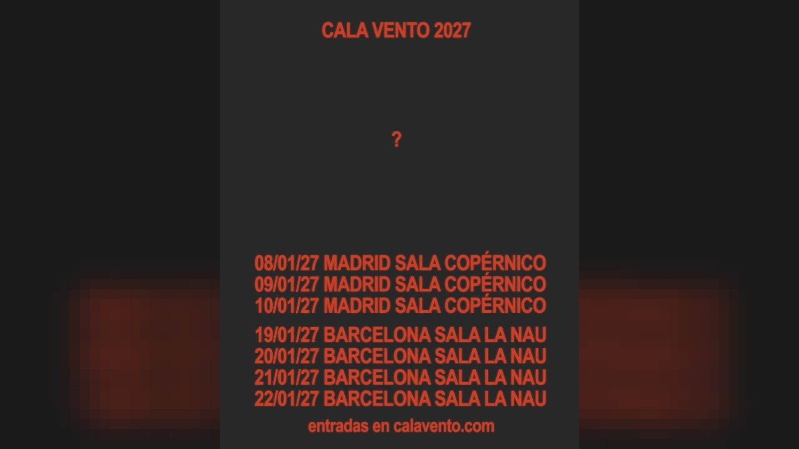 Cala Vento tocará en Madrid del 8 al 10 de enero Cala Vento tocará en Madrid del 8 al 10 de enero