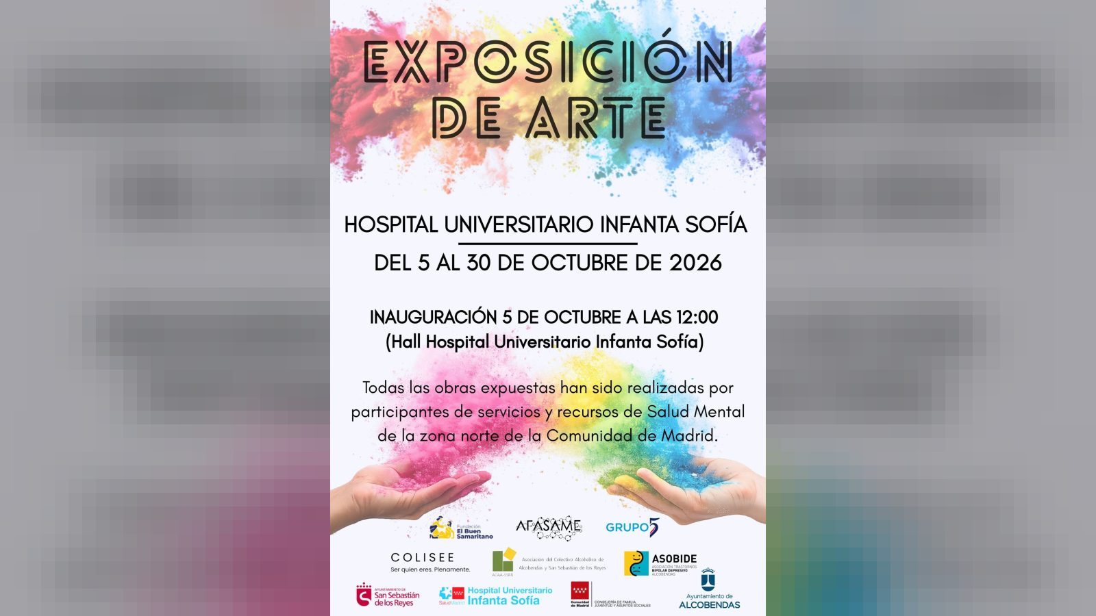El Hospital Infanta Sofía expone arte de salud mental hasta el 30 de octubre El Hospital Infanta Sofía expone arte de salud mental hasta el 30 de octubre