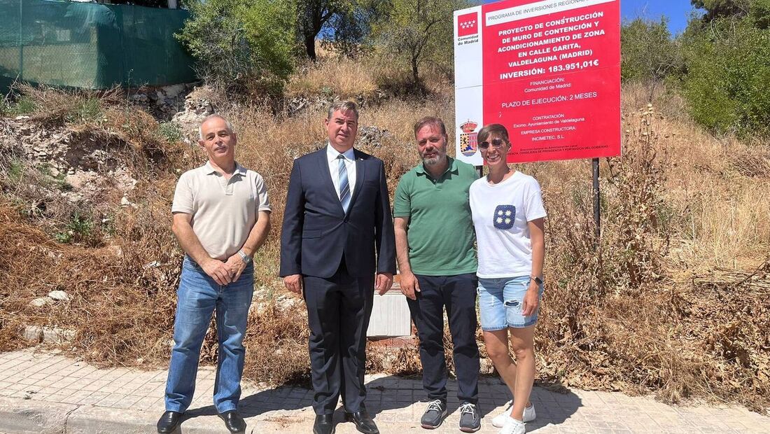 La construcción de un muro de contención en la calle Garita mejorará la seguridad vial en Valdelaguna