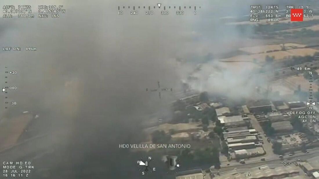 Estabilizado sin heridos el fuego originado en Velilla de San Antonio