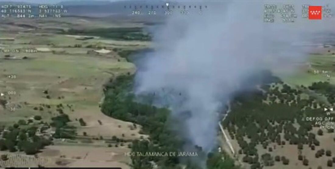 Incendio de matorral en Talamanca de Jarama