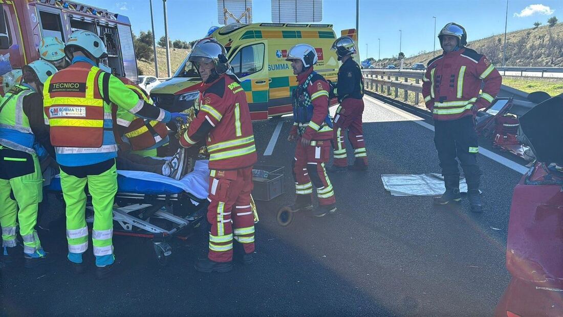 Colisión múltiple en la M-50 en Boadilla deja un herido grave