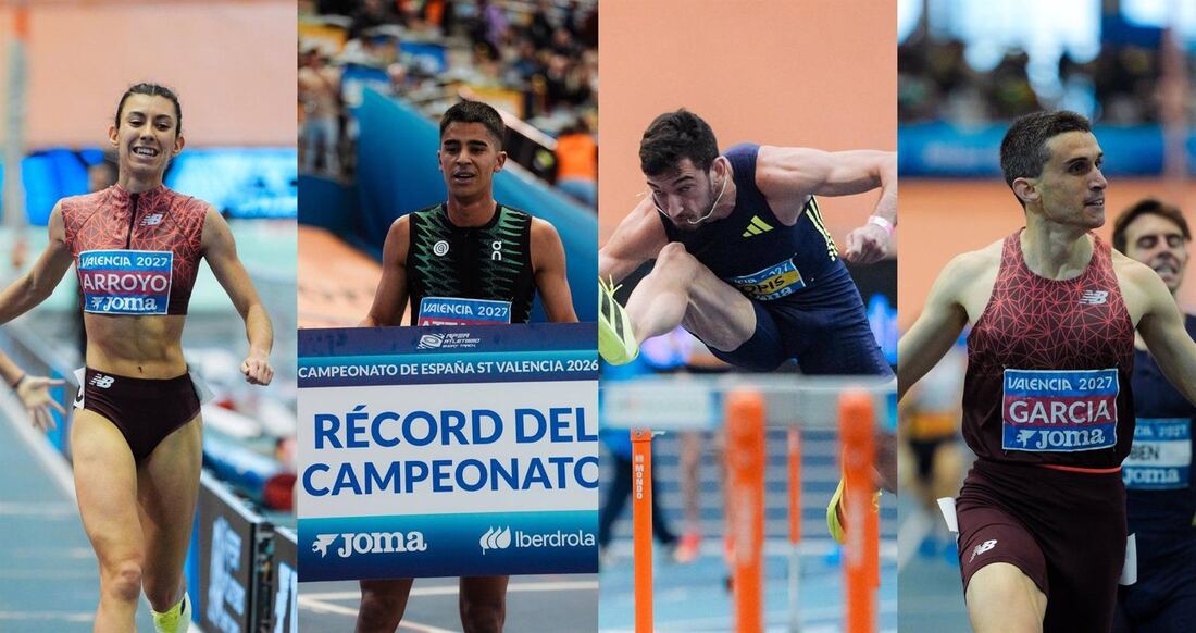 Attaoui bate el récord de España de 800 y brilla en el Nacional short track de Valencia