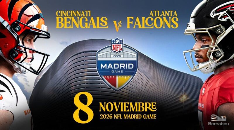 Madrid acogerá el Bengals-Falcons de la NFL en 2026