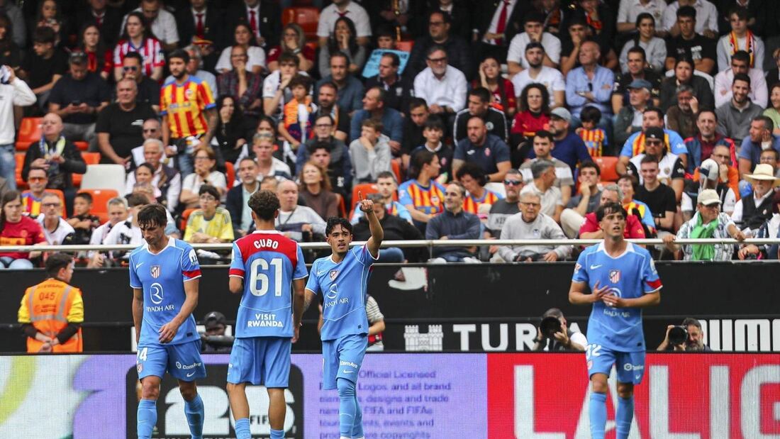 El Atlético gana en Mestalla con goles de Luque y Cubo antes de la Champions