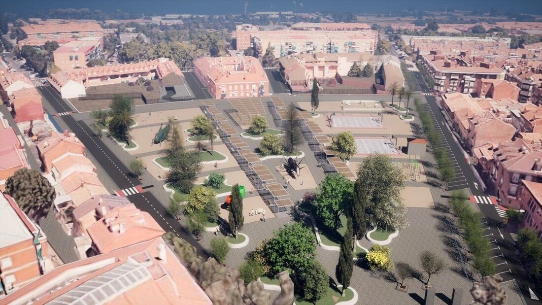 Las obras del nuevo parque sobre la zona afectada por la Línea 7B avanzan ya al 65%