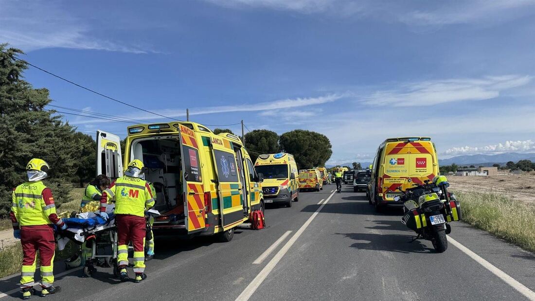 Siete ciclistas heridos tras ser atropellados por un turismo en Brunete
