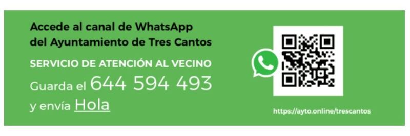 El WhatsApp municipal de Tres Cantos supera los 15.000 usuarios