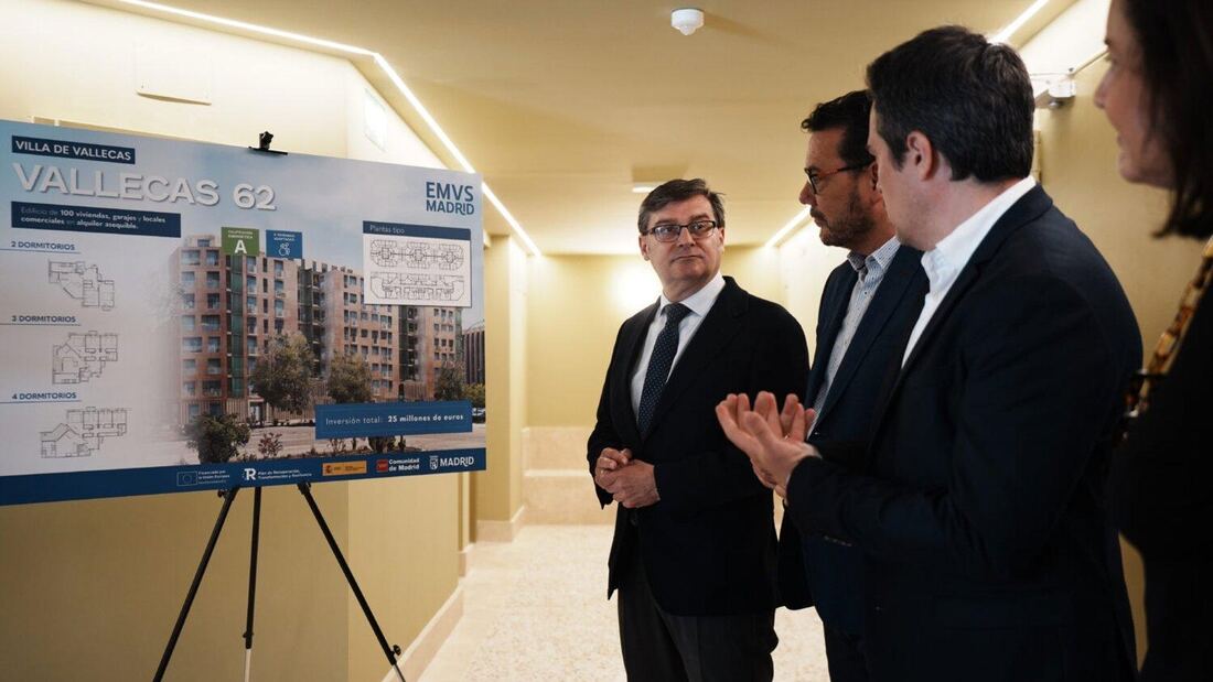 Madrid termina cien pisos de alquiler asequible en Vallecas