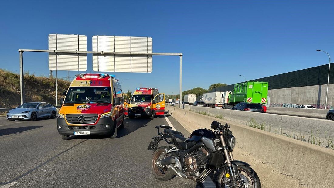 Accidentes de tráfico dejan dos motoristas heridos en Madrid 