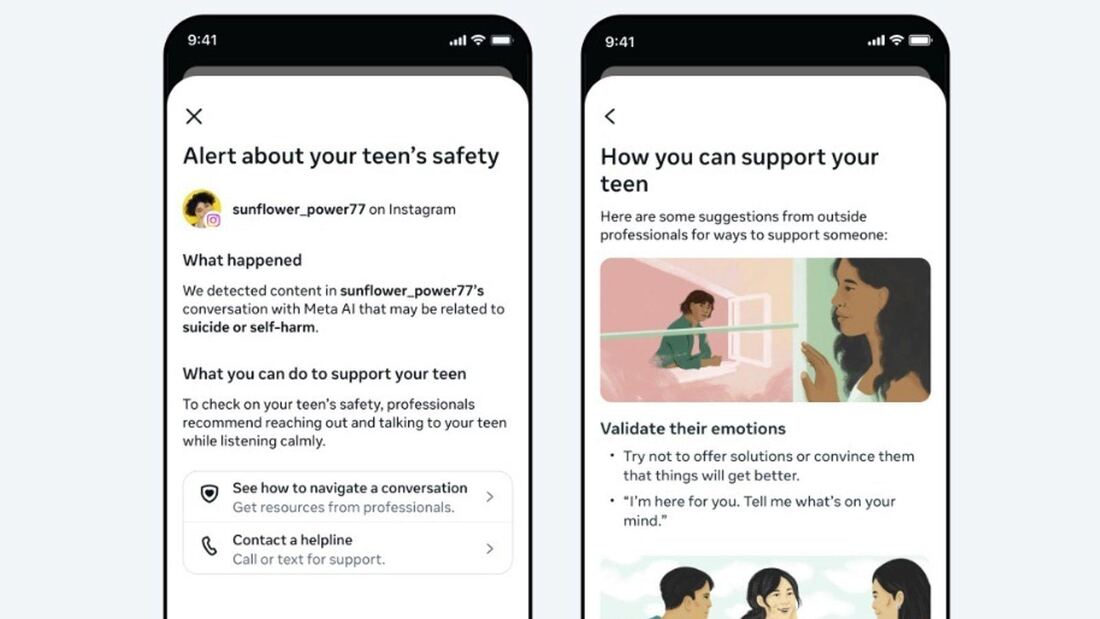 Meta enviará avisos a los padres si sus hijos hablan de suicidio