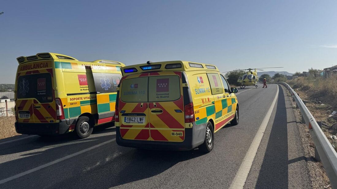 Un camionero resulta herido grave en una colisión en la M-203