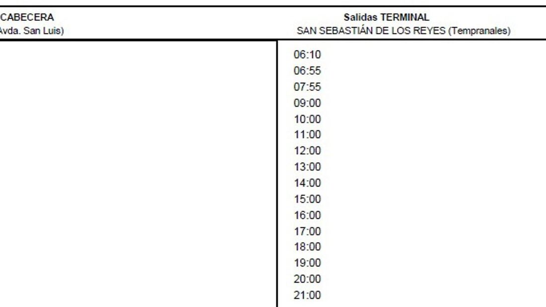 San Sebastián de los Reyes mejora los horarios de la línea 158