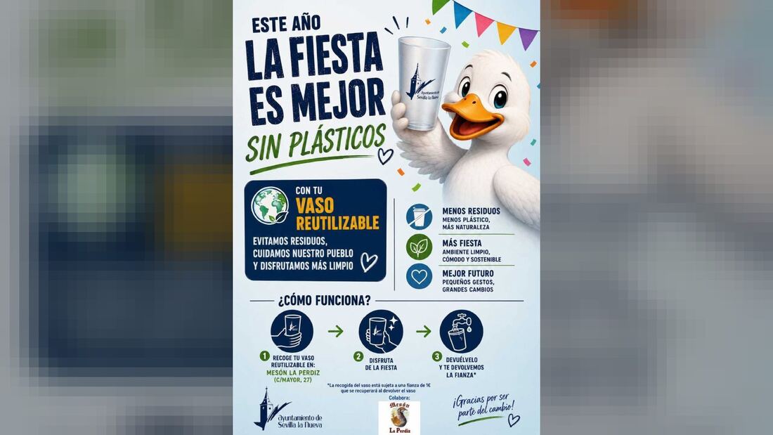 Sevilla la Nueva lanza vasos reutilizables en sus fiestas