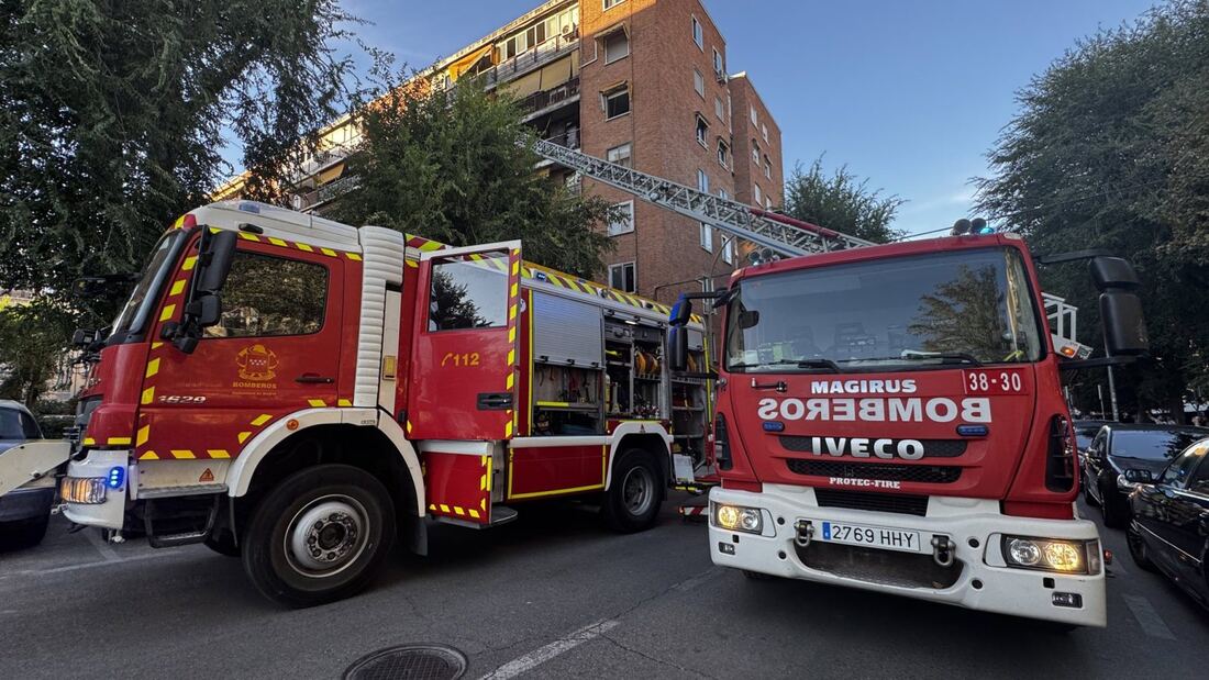 Un matrimonio de 85 y 89 años, herido leve por inhalación de humo tras un incendio en Móstoles