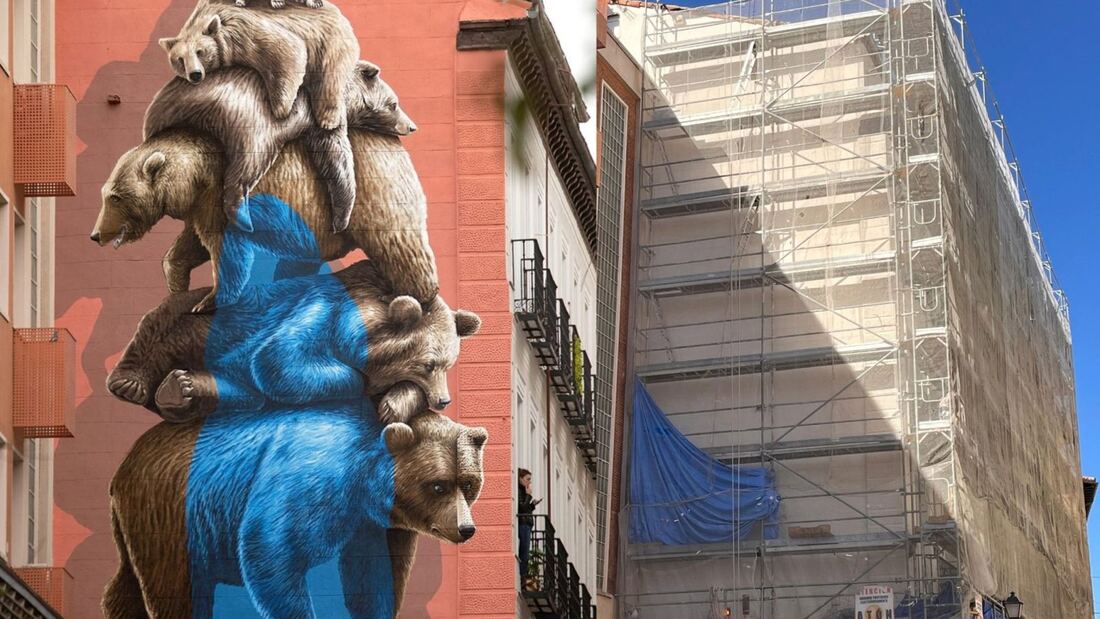 Chueca pierde el mural de los osos de la calle Augusto Figueroa