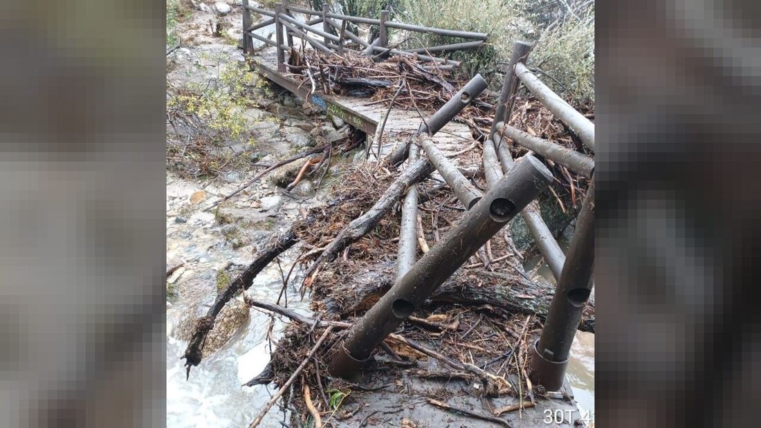 La lluvia provoca la crecida del Manzanares y daños en La Pedriza