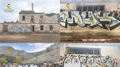 8 detenidos de Madrid y Murcia por hacer grafitis en bienes protegidos de las sierras de Cartagena y La Unión